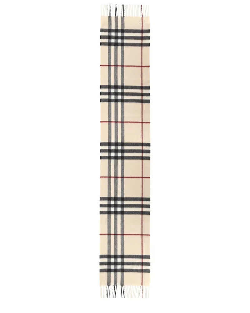 Burberry Cashmere Check Scarf — Beige Beige