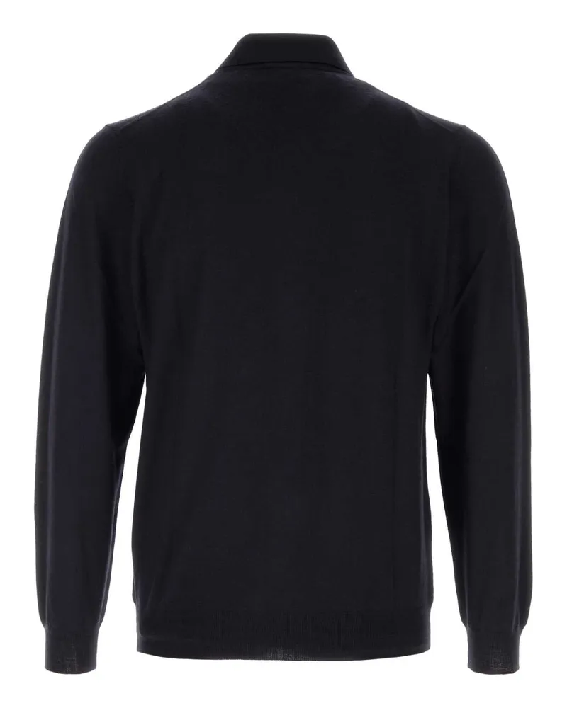 Fedeli Virgin Wool Cardigan — Blue Blue