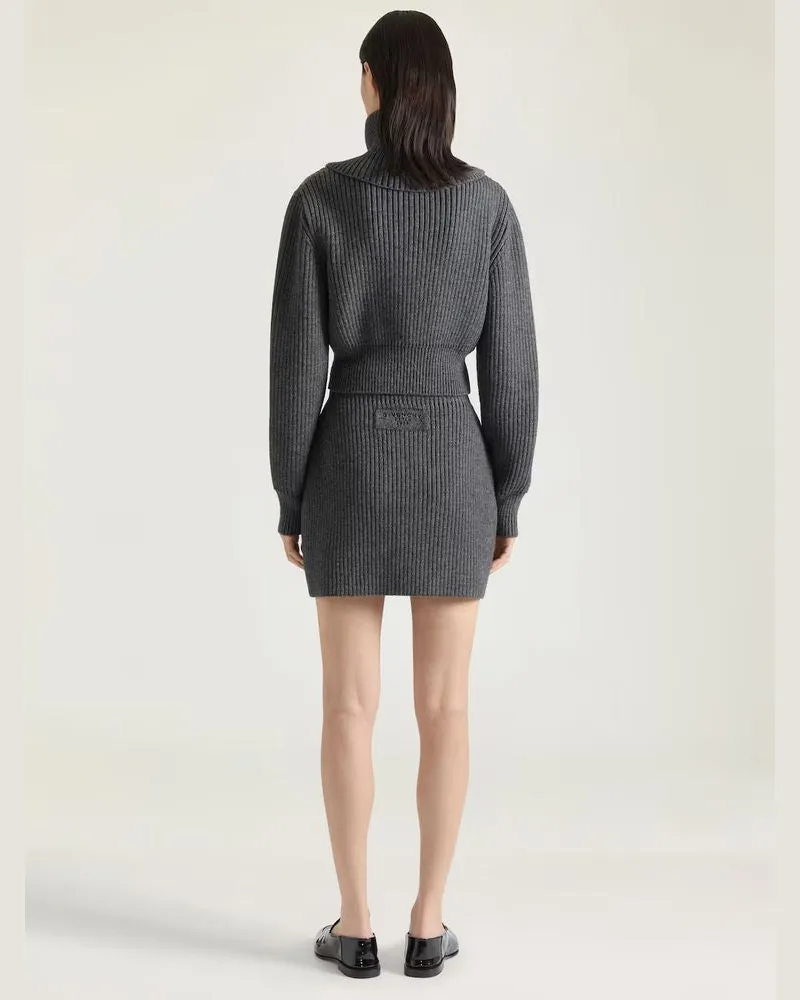 Givenchy Ribbed Knit Gilet — Charcoal Charcoal