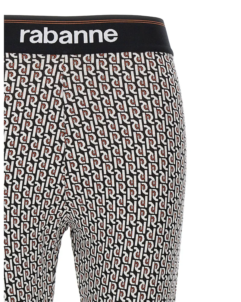 Paco Rabanne Logo-Monogram Leggings — Black Black