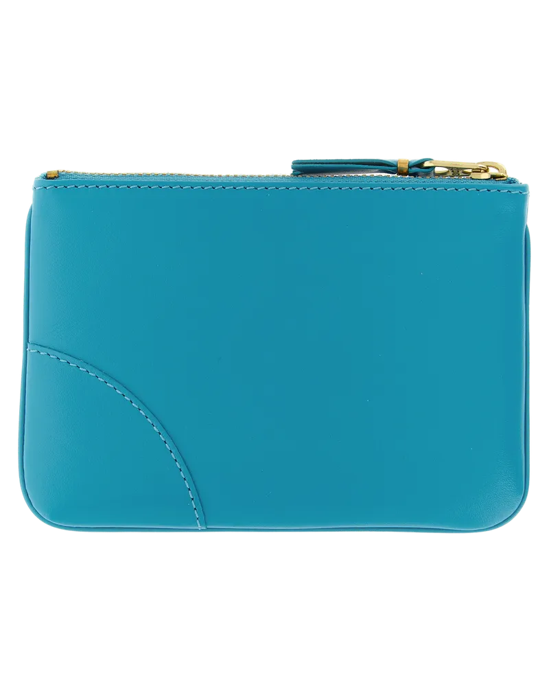 Comme des Garçons Calf Leather Card Case — Blue Blue