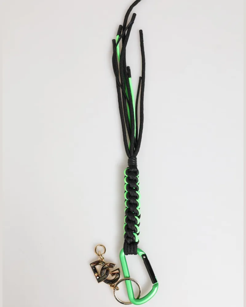 Dolce & Gabbana Men's Multicolor Polyester Tape String Dg Logo Keychain Keyring Pvc Accessory Multicolor