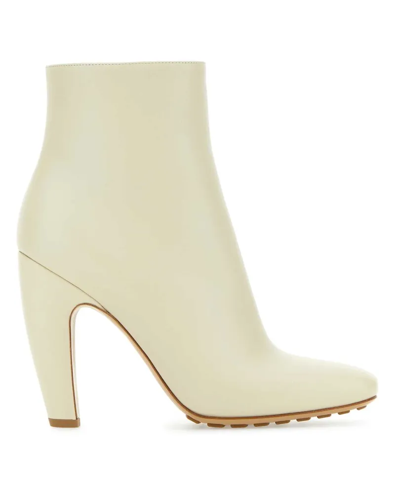 Bottega Veneta Leather Chunky-Heel Ankle Boot — Beige Beige