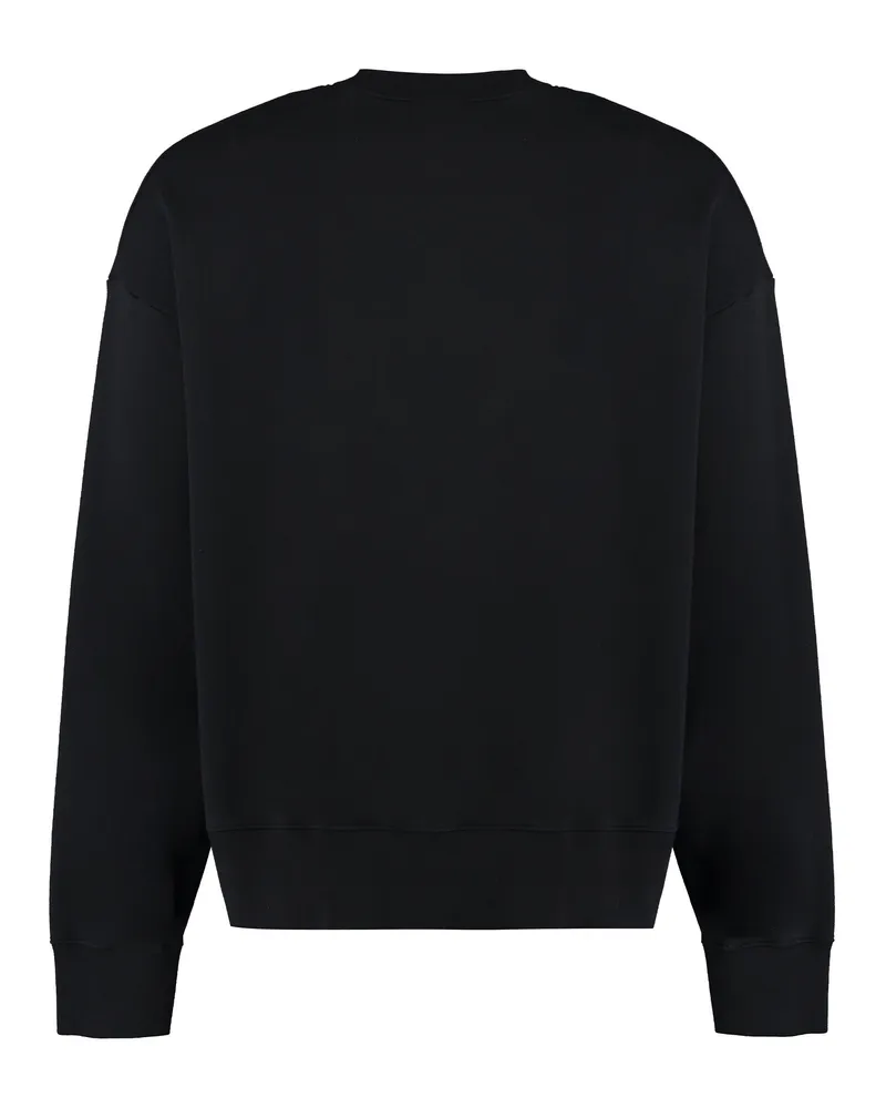 Palm Angels Men's Cotton Crew-Neck Sweatshirt Black Sweatshirts Sweater Black