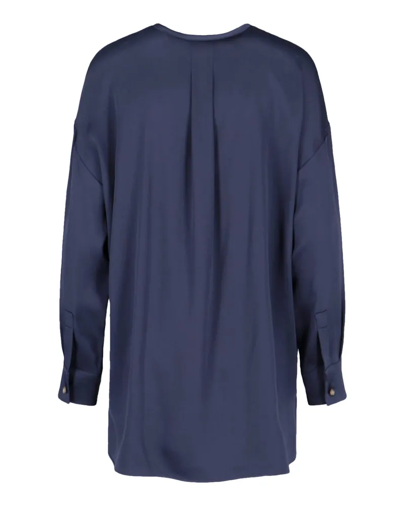 Giorgio Armani Women's Shirts Blue Silk Navy