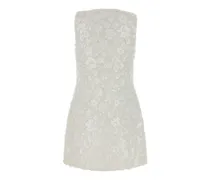 Women Dress White Polyester Elastane