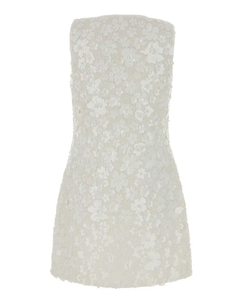 Michael Kors Women Embellished Stretch Polyester Mini Dress White Abiti White