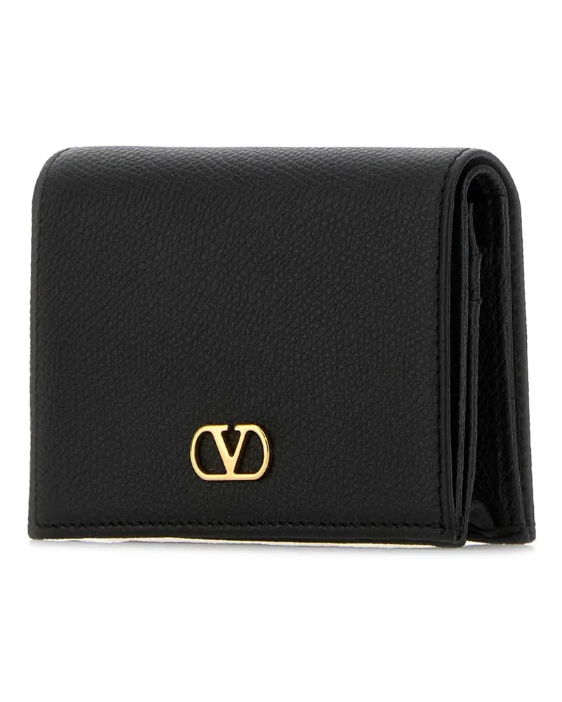 Valentino Garavani Women's Black Leather Vlogo Wallet Nero Portafogli Black