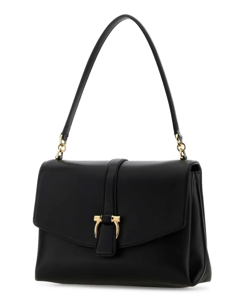 Ferragamo Women's Black Leather Shoulder Bag Nero Borse A Mano Black