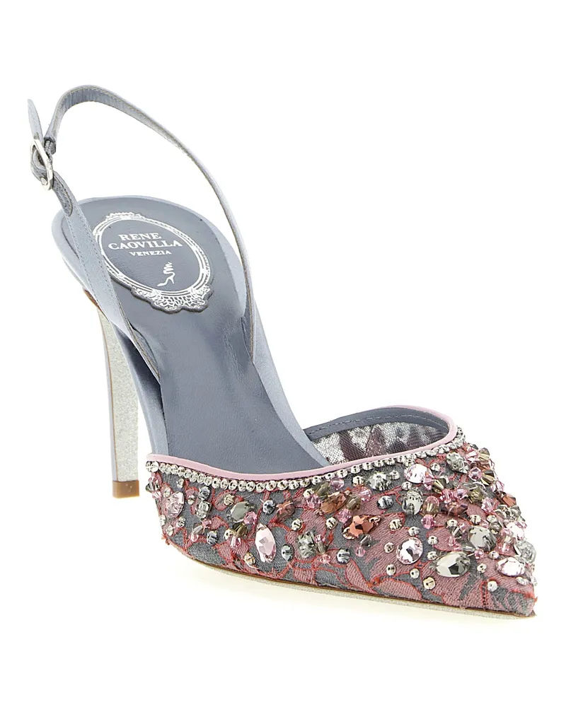 René Caovilla Women's Multicolor Glass High Heel Pumps Multicolor