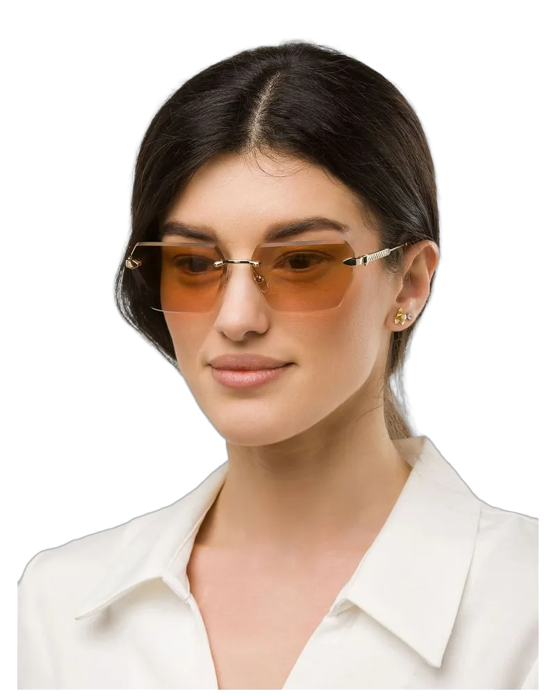 Just Cavalli Unisex Sunglasses Shiny Rose Gold Metal Rose