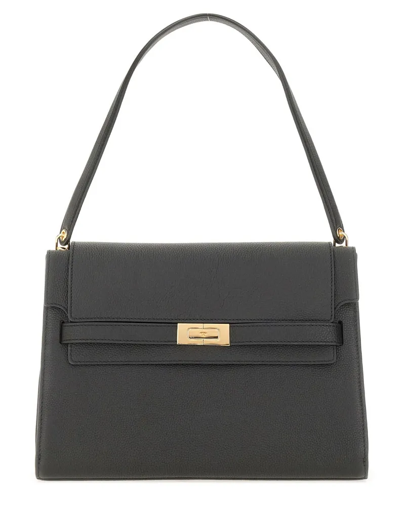 Tory Burch Women's Lee Radziwill Large Bag Black Cow Leather Shoulder Black