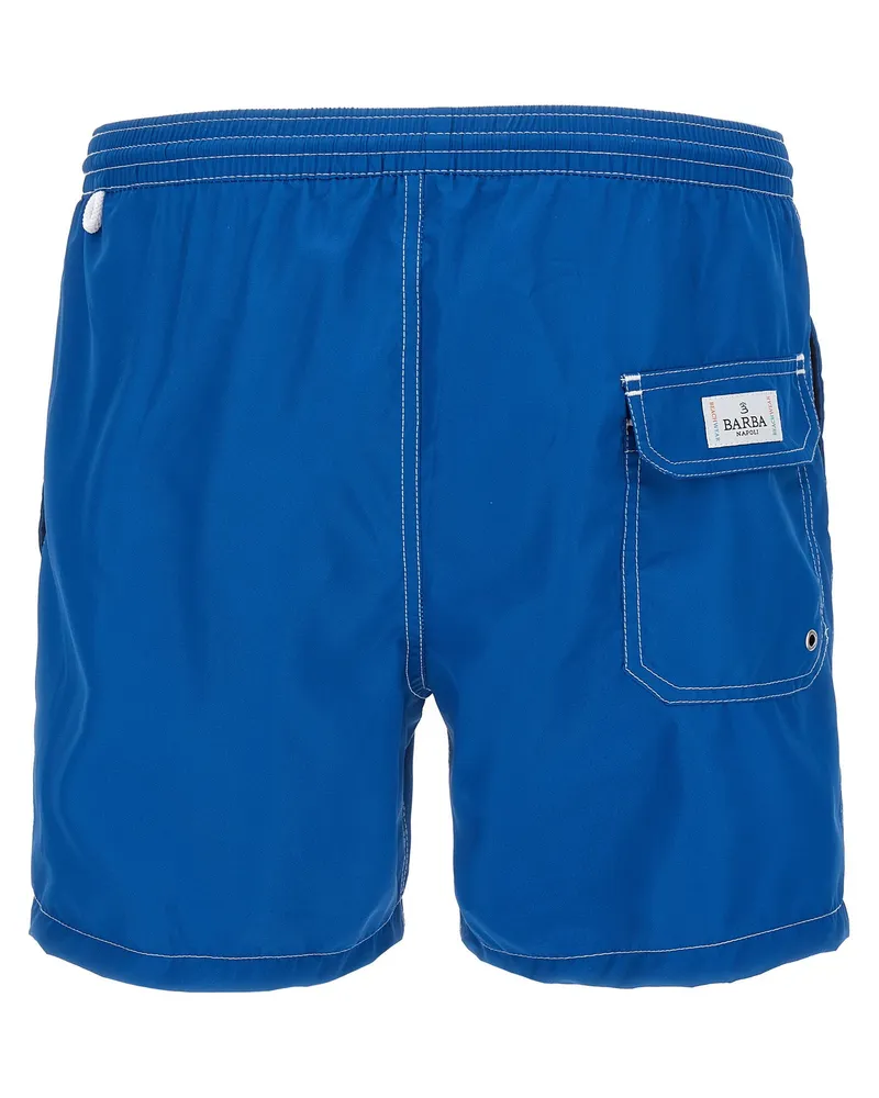 BARBA Quick-Dry Technical Fabric Swim Shorts — Blue Blue