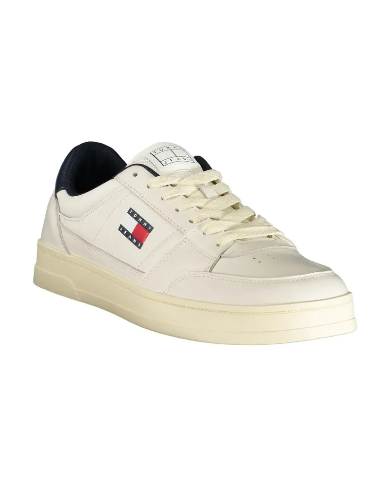 Tommy Hilfiger Leather Lace-Up Sneaker — White White