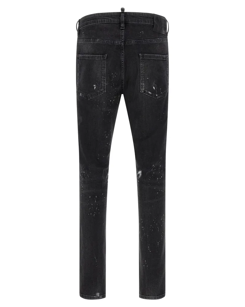 Dsquared2 Splatter Paint Distressed Jeans — Black Black