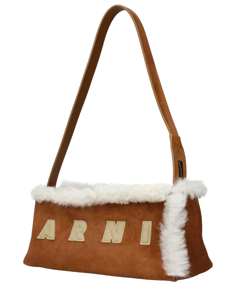 Marni Women's Brown Leather Shoulder Bag Brown