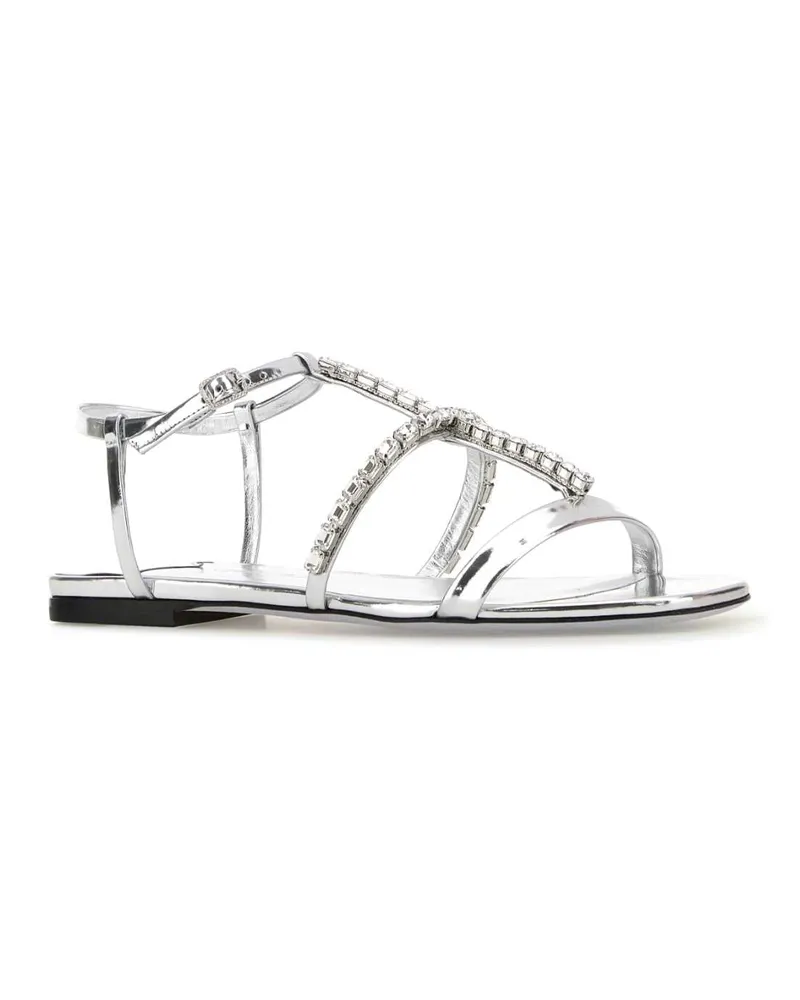 Jimmy Choo Women's Gwyn Sandal Silver Leather Silver