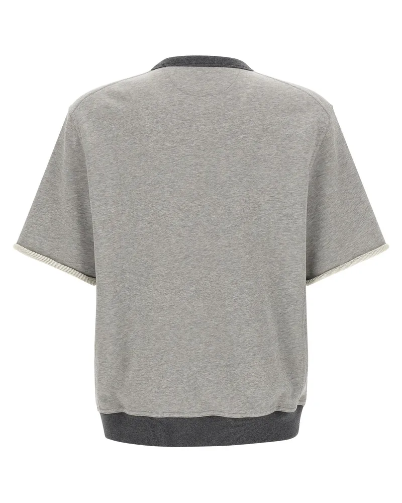 Brunello Cucinelli Cotton-Jersey Crew Neck Sweatshirt — Grey Grey