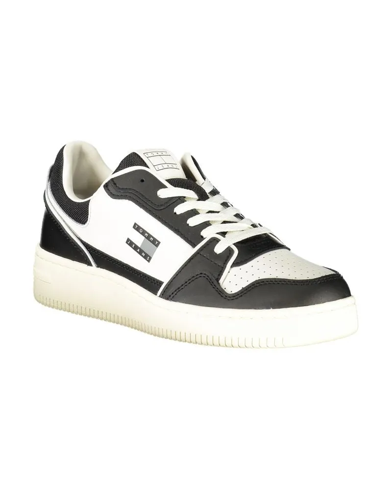 Tommy Hilfiger Colorblock Leather Sneakers — Black Black