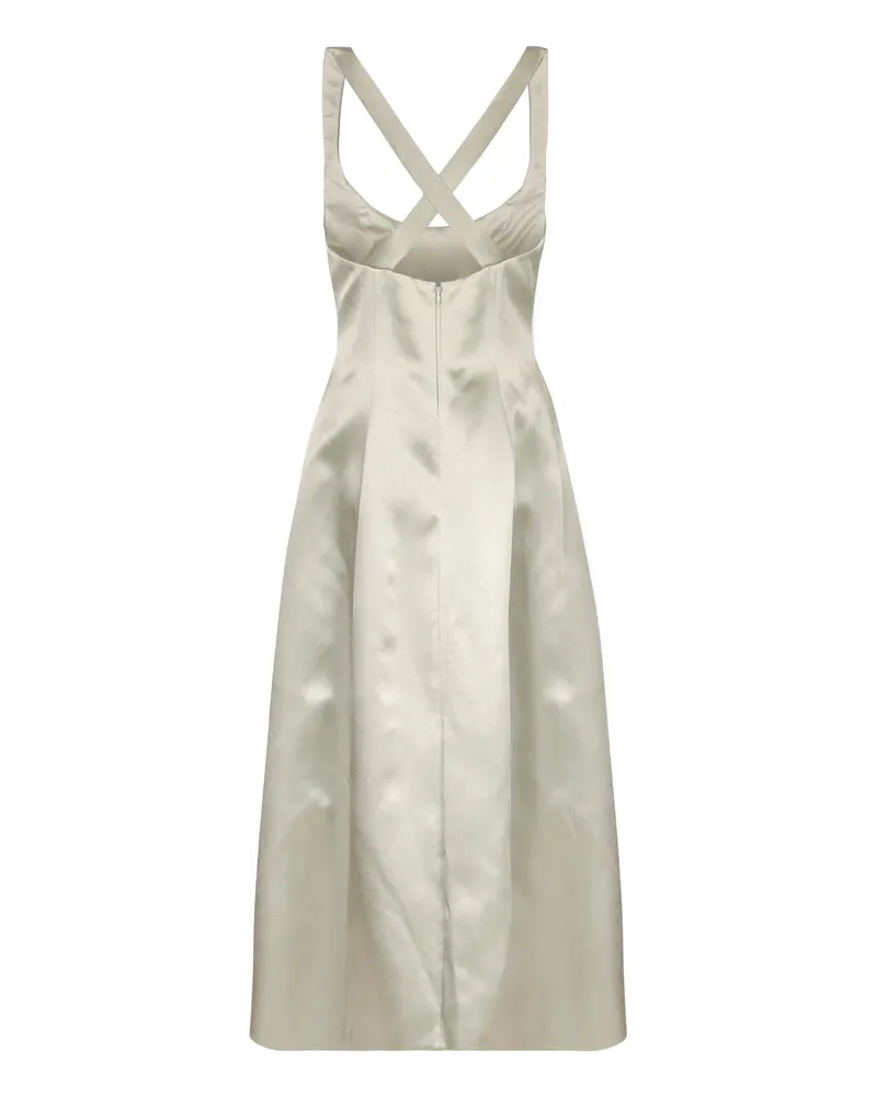 Philosophy Di Lorenzo Serafini Women's Dress With Crossed Back Straps Green Acetate Green