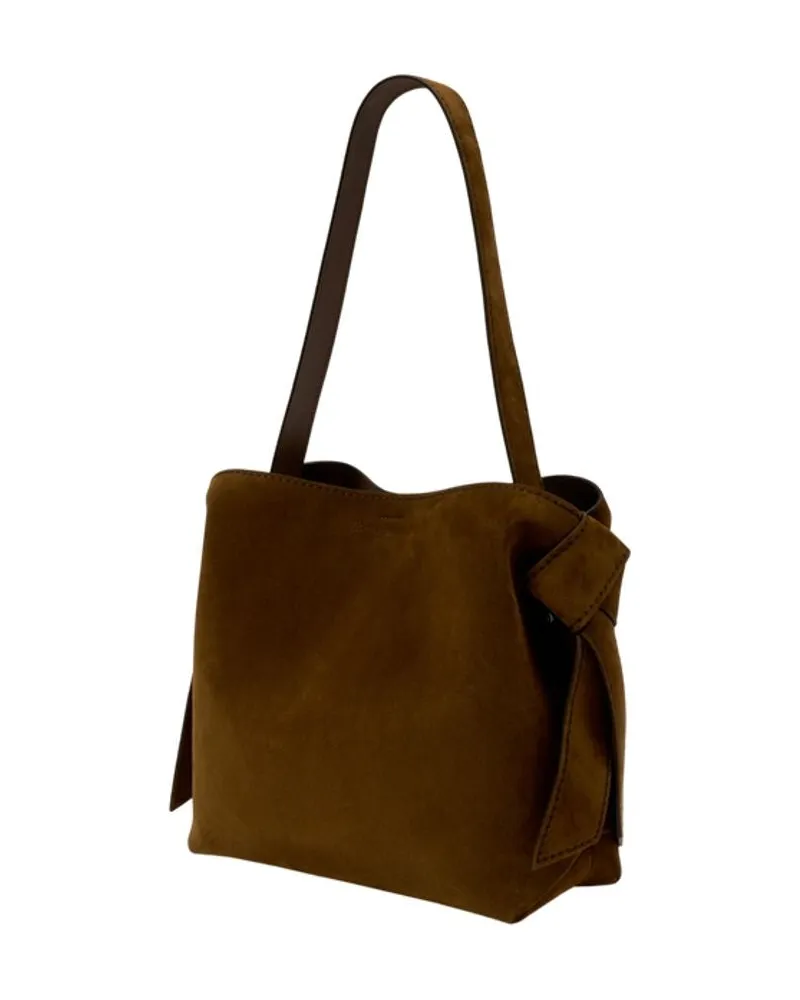 Acne Studios Unisex Musubi Shopper Bag -  Leather Brown Calfskin Totes-Shopping-Bags Brown