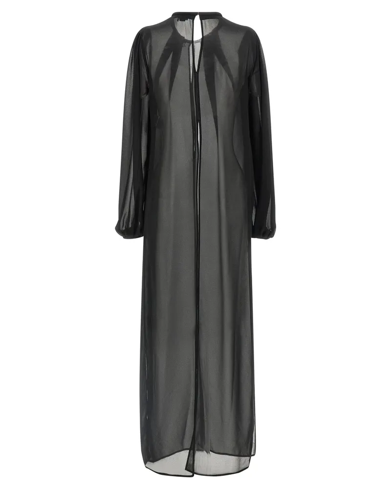 Elisabetta Franchi Draped Georgette Tunic — Black Black
