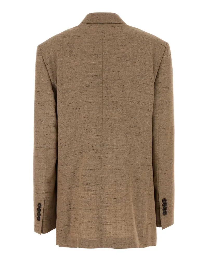 Dolce & Gabbana Melangebianchibeig Exterior: Viscose Linen Nylon Giacche E Gilet Jacket Beige