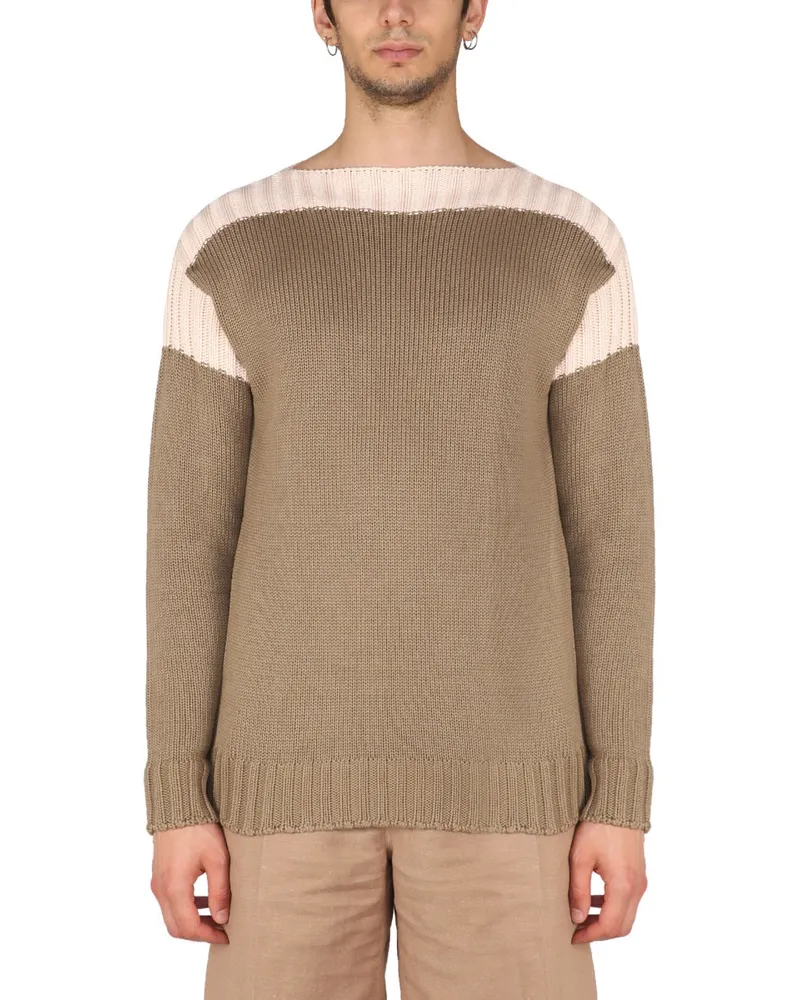 Fendi Cotton and Cashmere Blend Sweater — Beige Beige