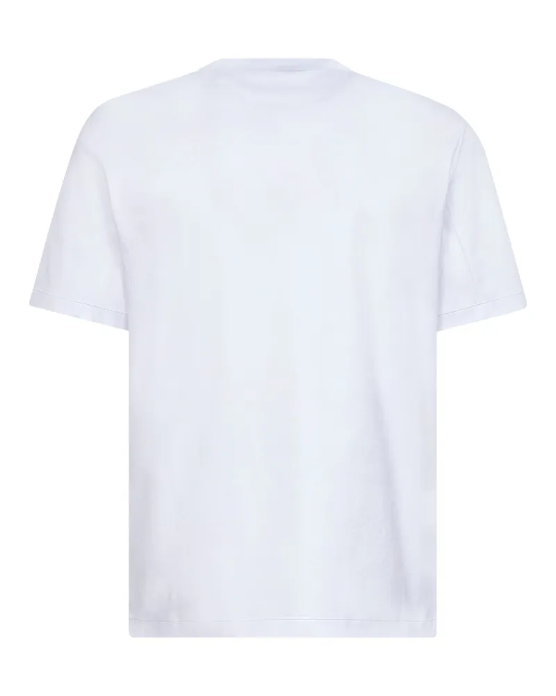 Brunello Cucinelli Men's Crewneck T-Shirt Solomeo Crest White Cotton T-Shirts And Polos White