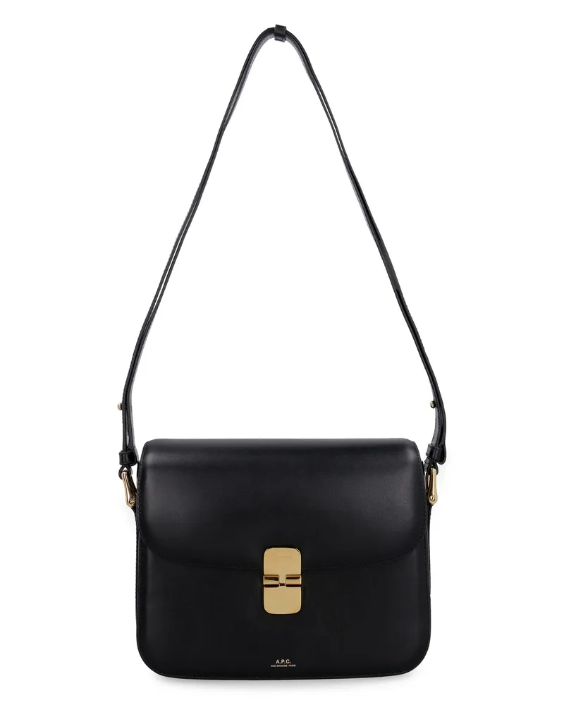 A.P.C. Women's Grace Leather Crossbody Bag Black Shoulder Black