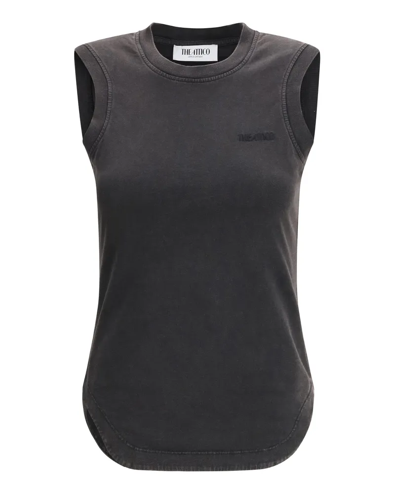 ATTICO Women's Tank Top Reese Faded Black Cotton Black