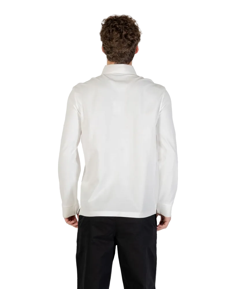 Armani Exchange Logo-Embroidered Cotton Polo — White White