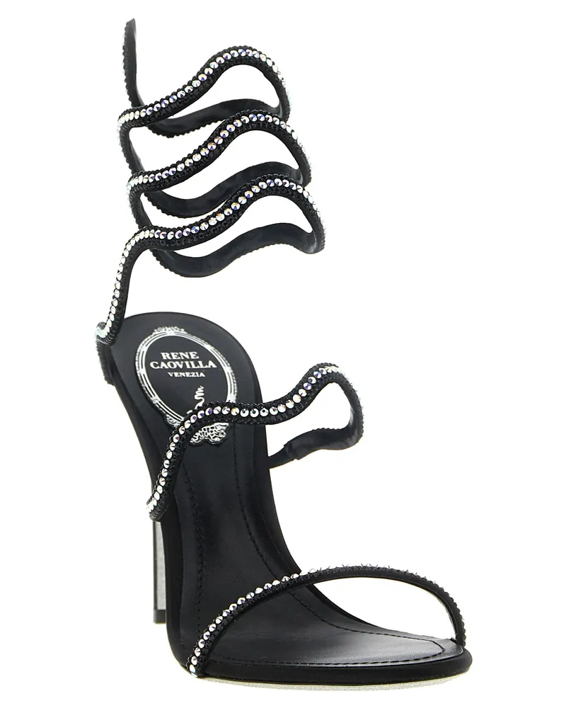 René Caovilla Onda Sandal — Black Black