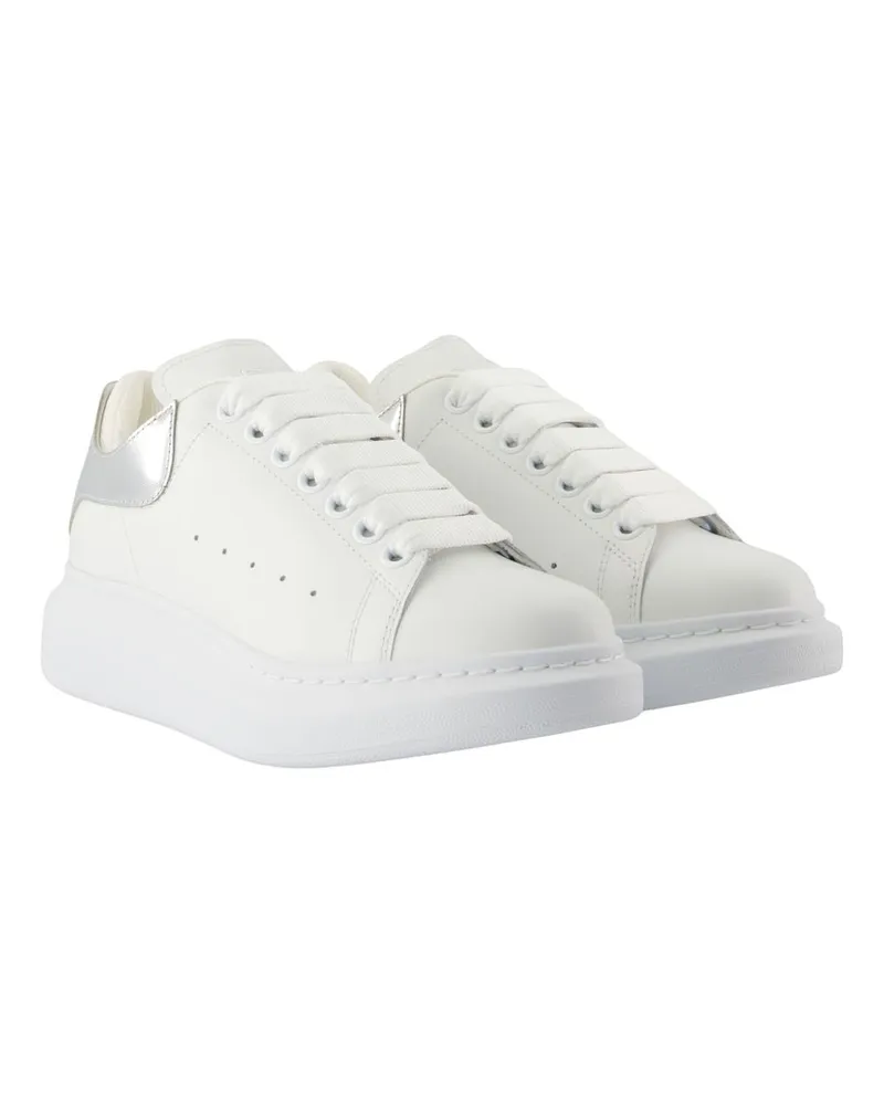 Alexander McQueen Women's Oversized Sneakers -  Leather White Exotic_leather Shoes White