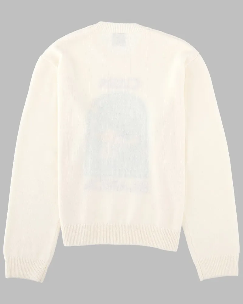 Casablanca Paris 100% Wool Knit Sweater — White White