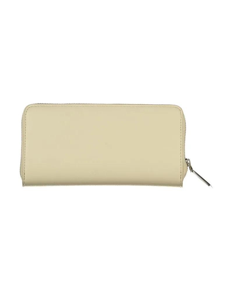 Calvin Klein Logo Embroidered Wallet — Beige Beige