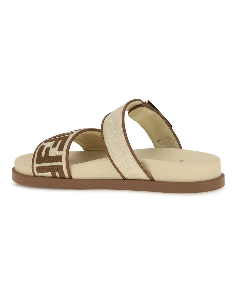 Fendi Women's Feel Slide Sandals Gia.alch Sellie+alch Beige