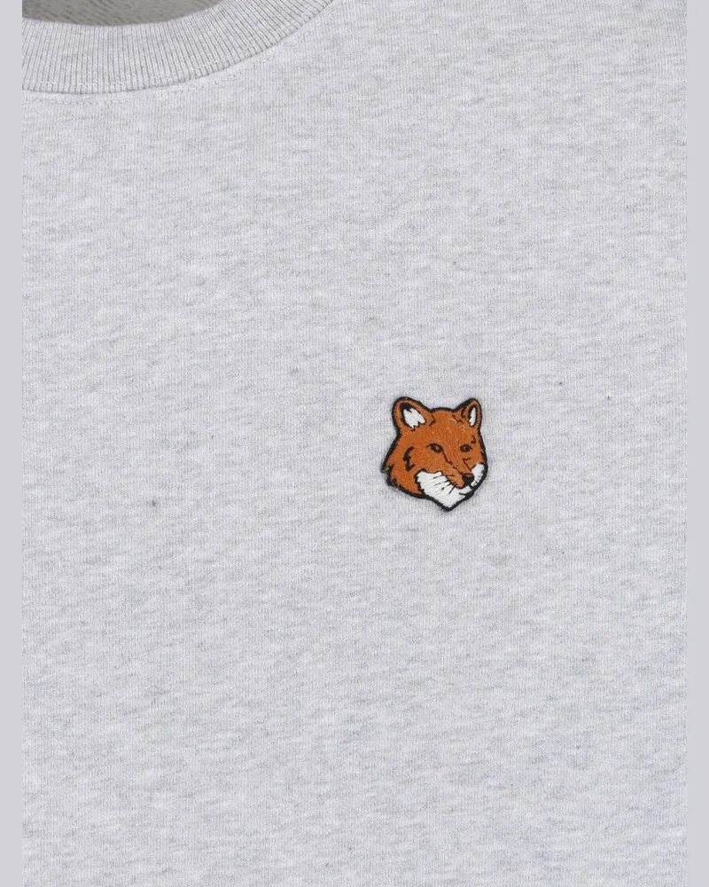 Kitsuné Fox Head Embroidered Sweatshirt — Grey Grey