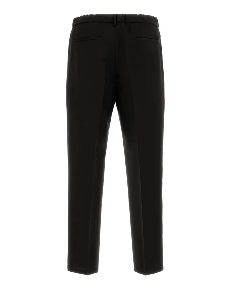 Jil Sander Men's Dark Brown Wool Pant 201 Exterior: Virgin Mohair Pantaloni Trousers Black