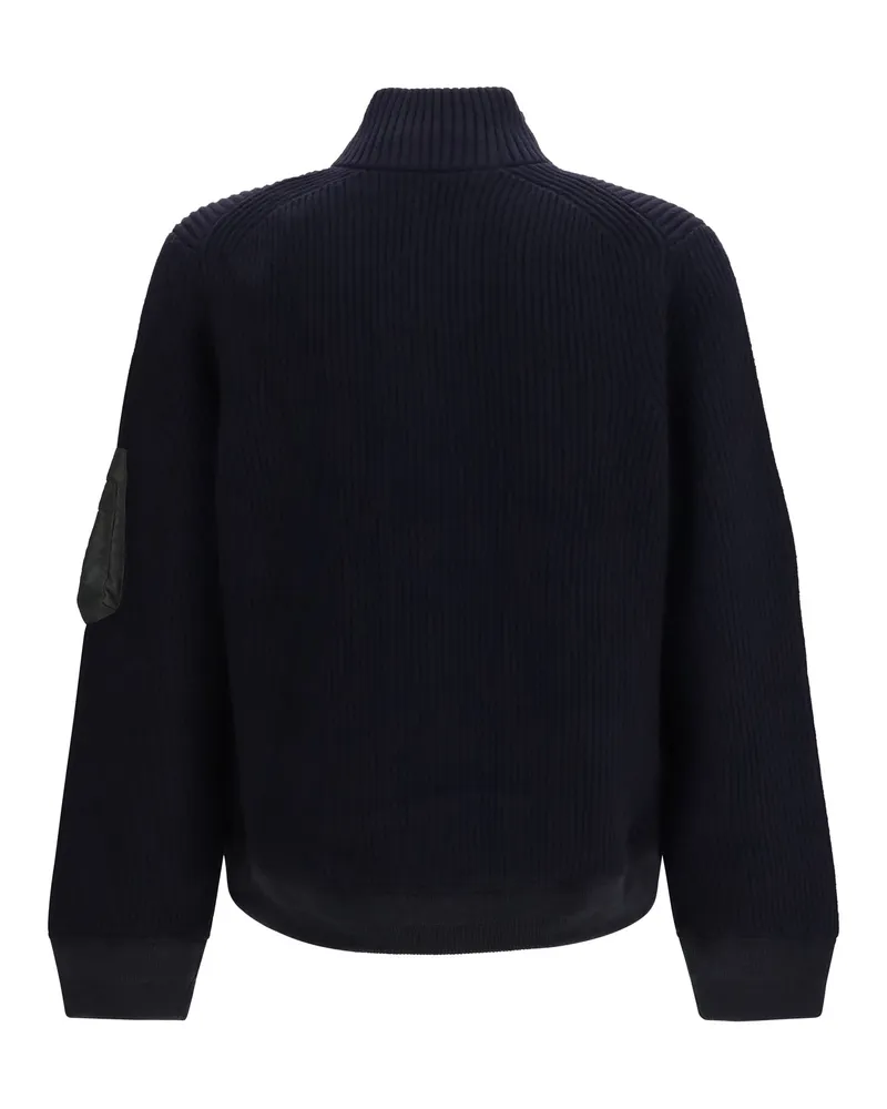 Sacai Men's Ribbed Sweater Navy×d-Khaki Wool Ovis Aries Jacket Navy×d/khaki Navy