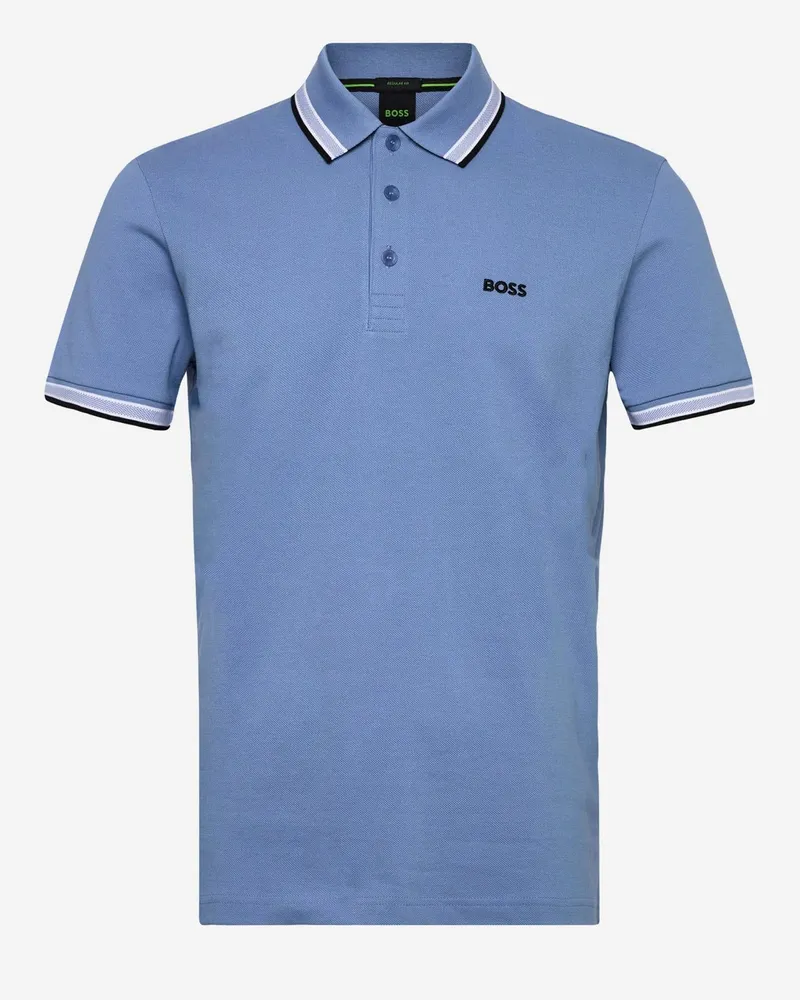 HUGO BOSS Men's Polo Shirt Light Blue Cotton Piqué T-shirts And Polos Blue