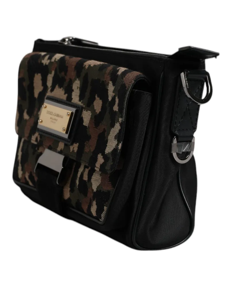 Dolce & Gabbana Leopard Jacquard Crossbody Bag — Multicolor Multicolor