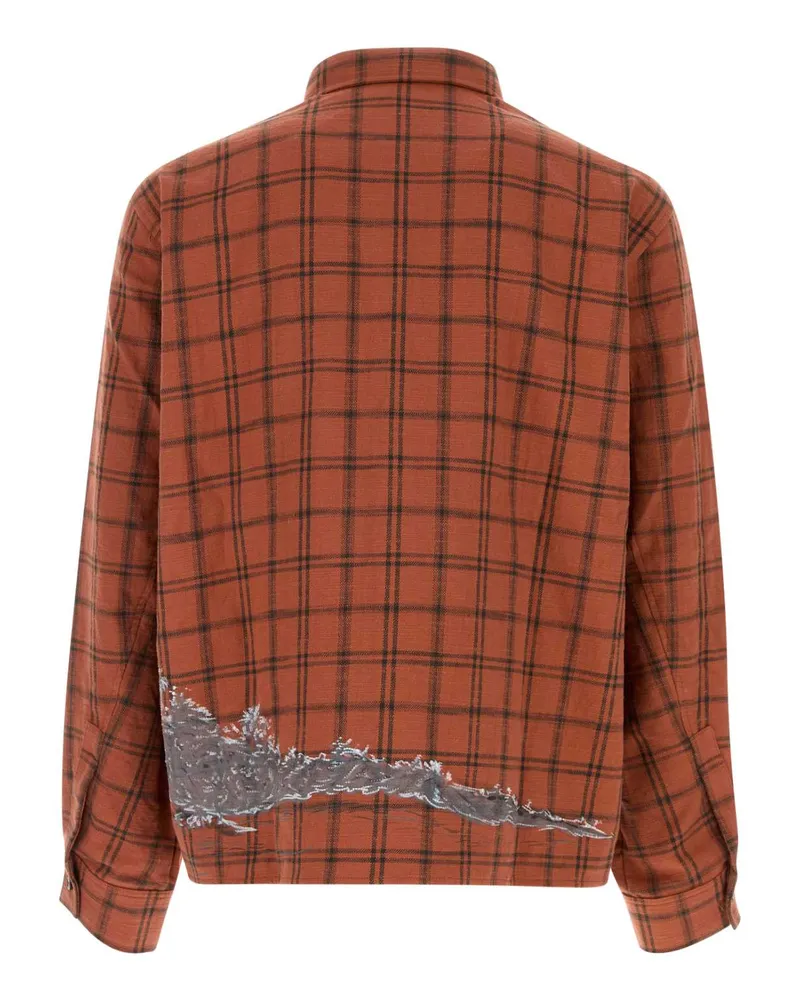 Amiri Men's Palms Flannel Red Cotton Maglieria Sweater Red
