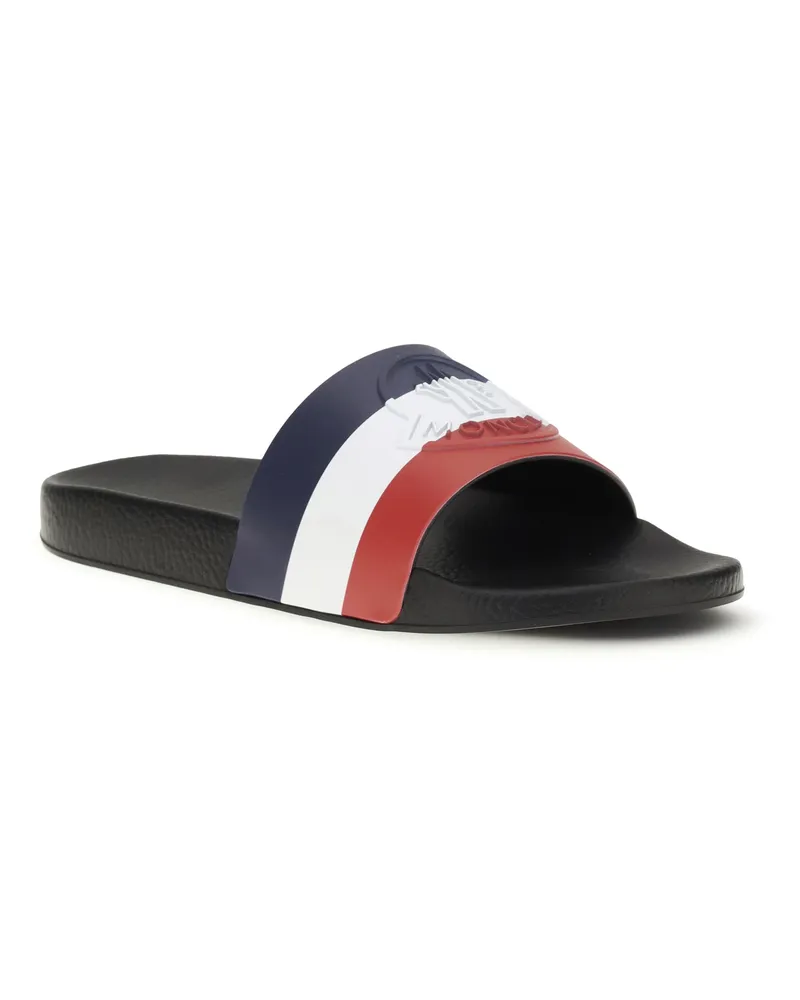 Moncler Men's Basile Rubber Slippers Charcoal Upper: Rubber; Sole: Sandal Black