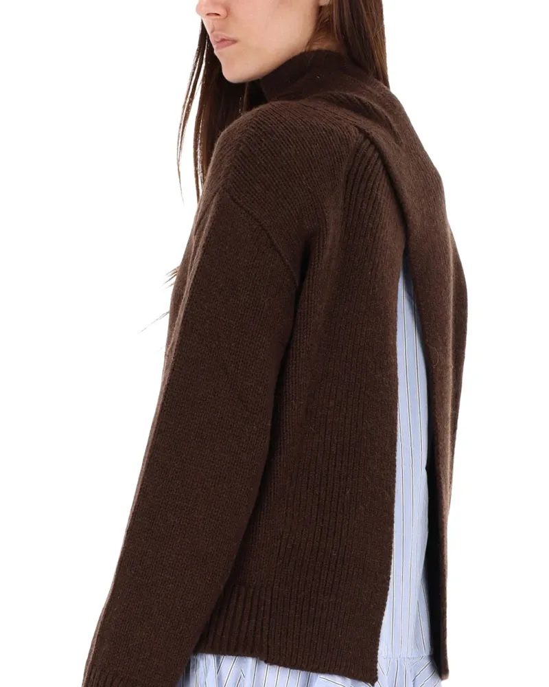 Ganni Wool Blend Sweater — Brown Brown