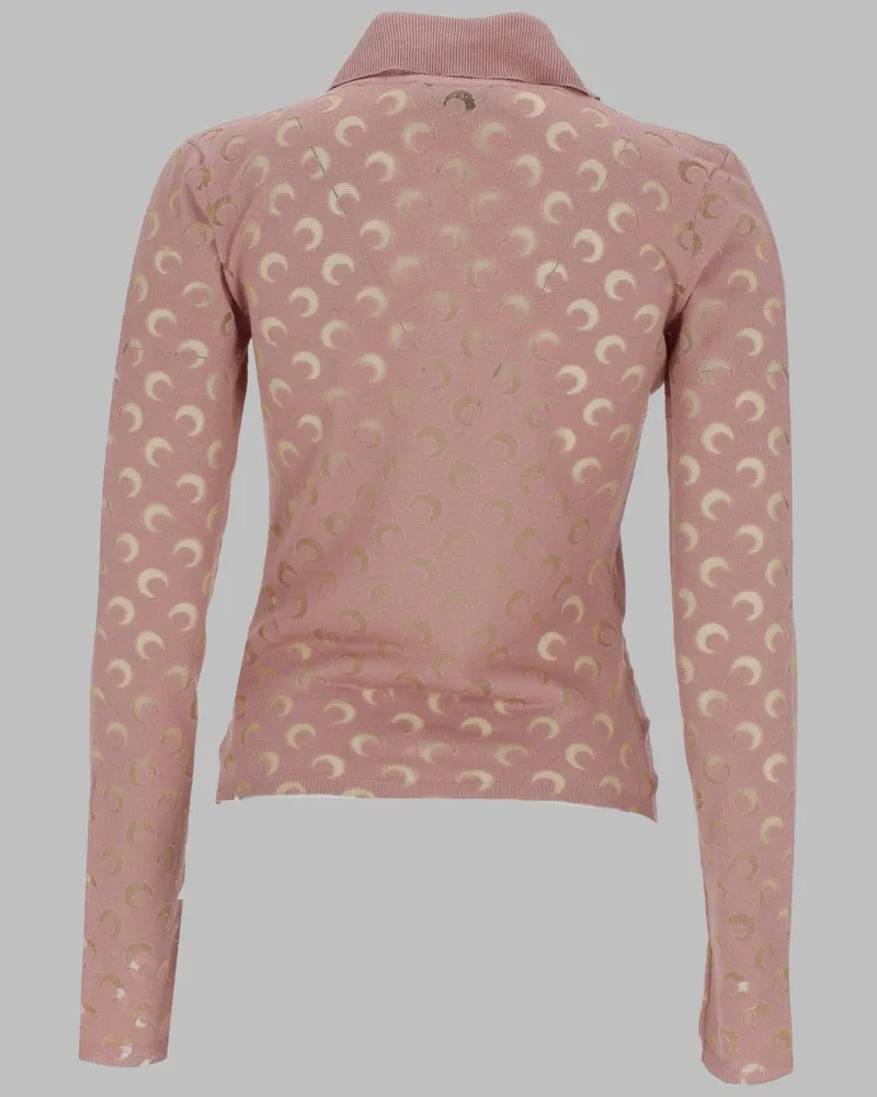 Marine Serre Moon Cardigan — Pink Pink
