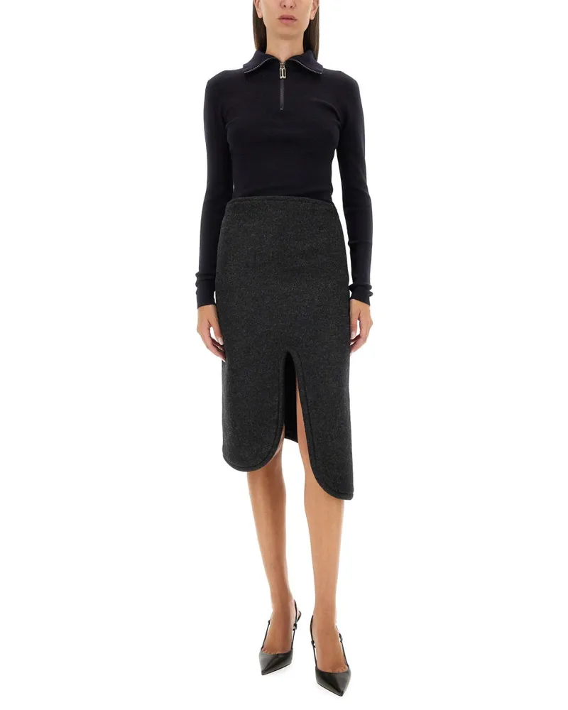 Victoria Beckham Padded Tube Detail Skirt — Gray Gray