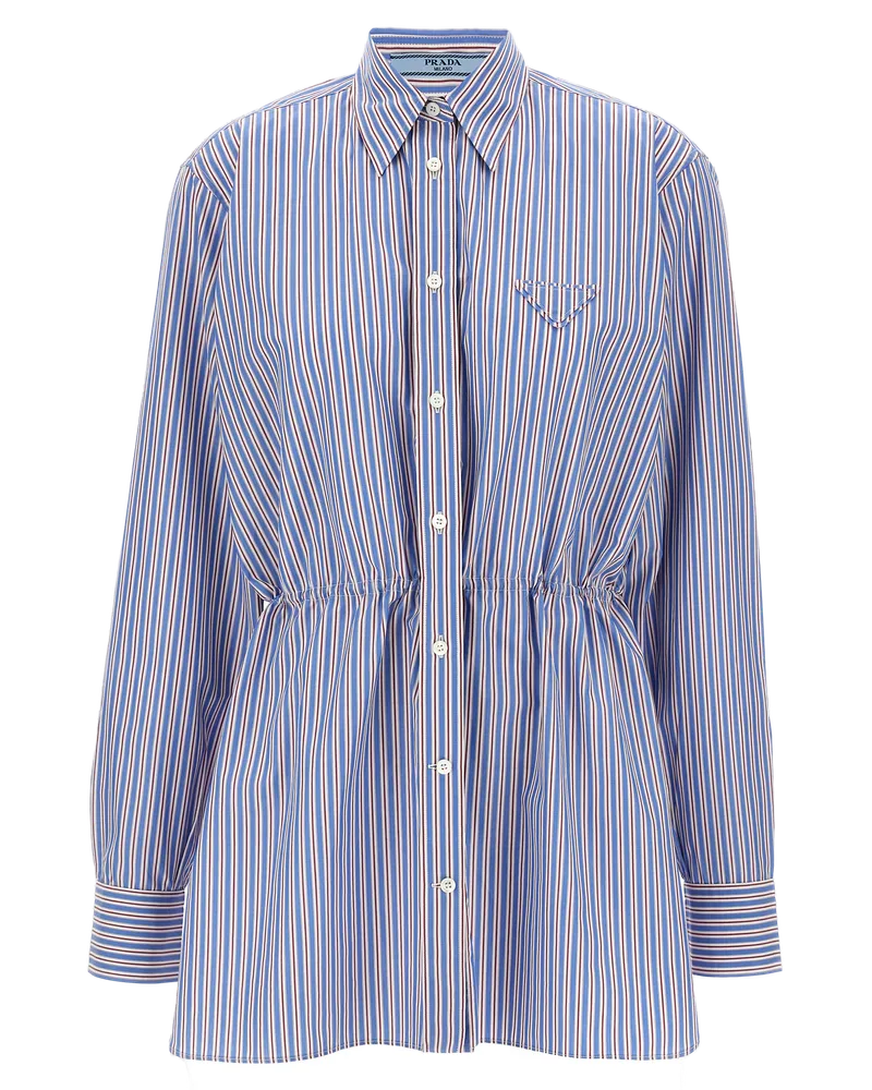 Prada Women's Multicolor Cotton Blouse Blue