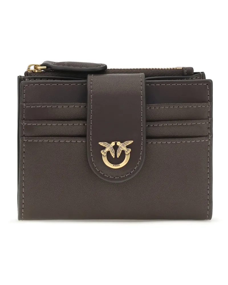 Pinko Women's Leather Wallet Marasca Brown-Antique Gold Calf & Purses Brown/antique Brown