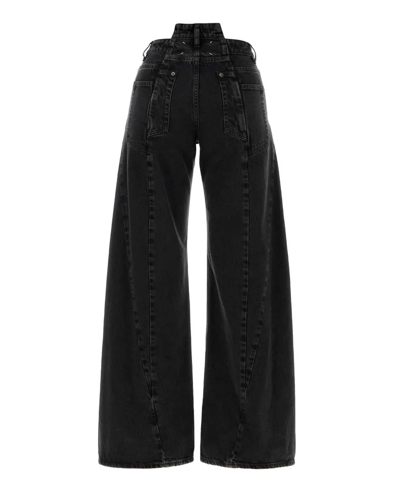 Maison Margiela Women's Black Denim Wide-Leg Jeans Mediumblackstone Black